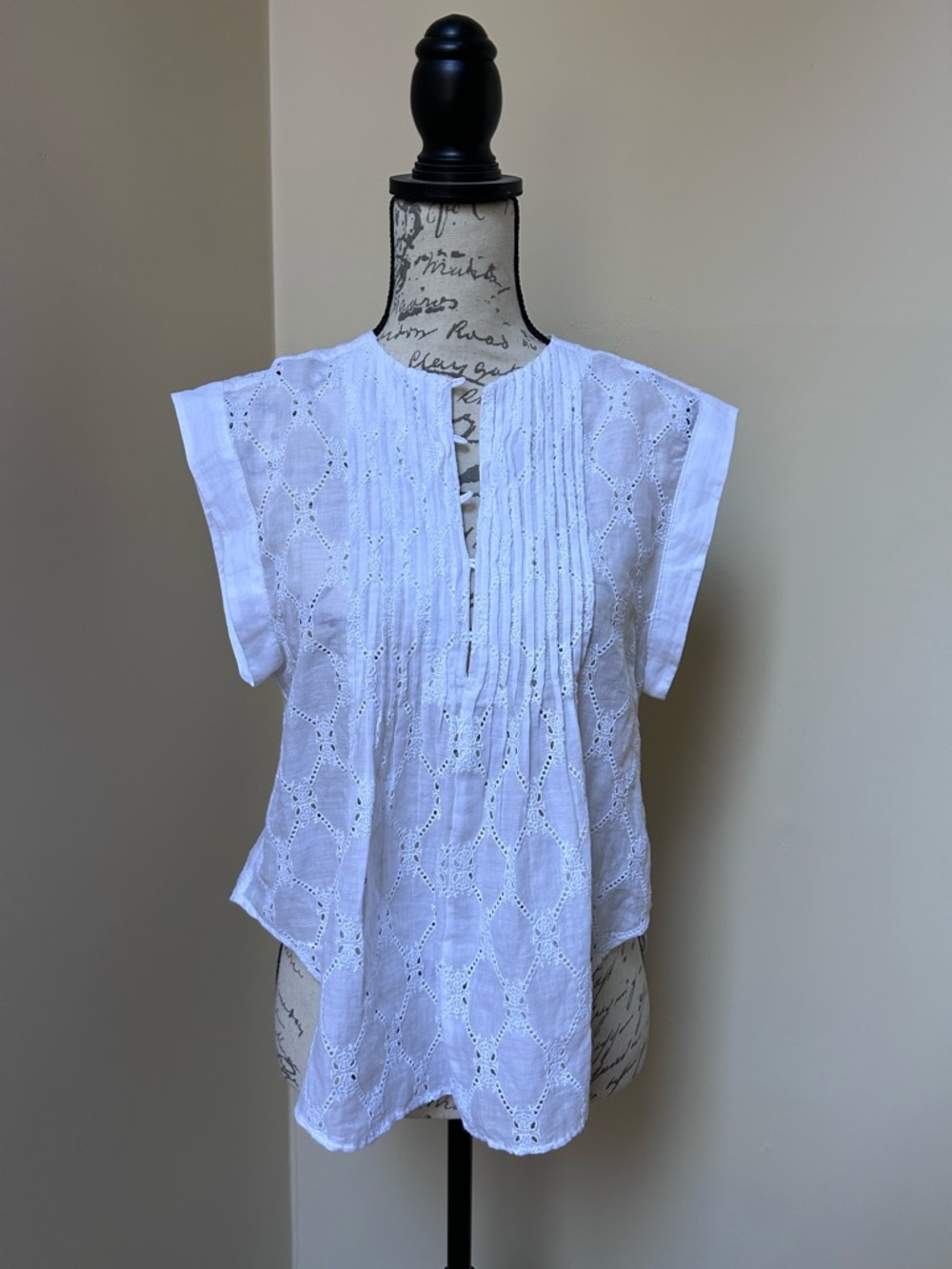rag & bone White Gabby Eyelet Top